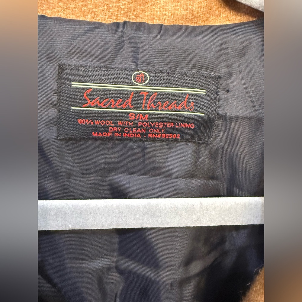 Sacred Threads Multicolor Patchwork 100 % Wool Co… - image 6